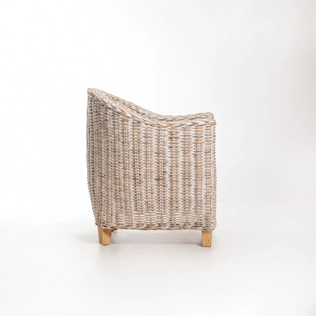 Phuti Kubu Whitewash Tub Armchair
