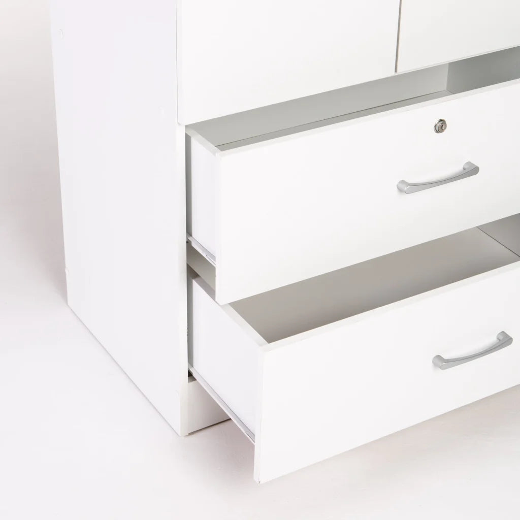 Flory 2 Door 2 Drawer Robe - White