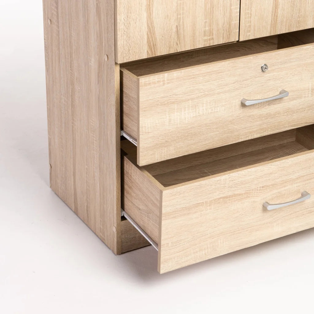 Flory 2 Door 2 Drawer Robe - Oak