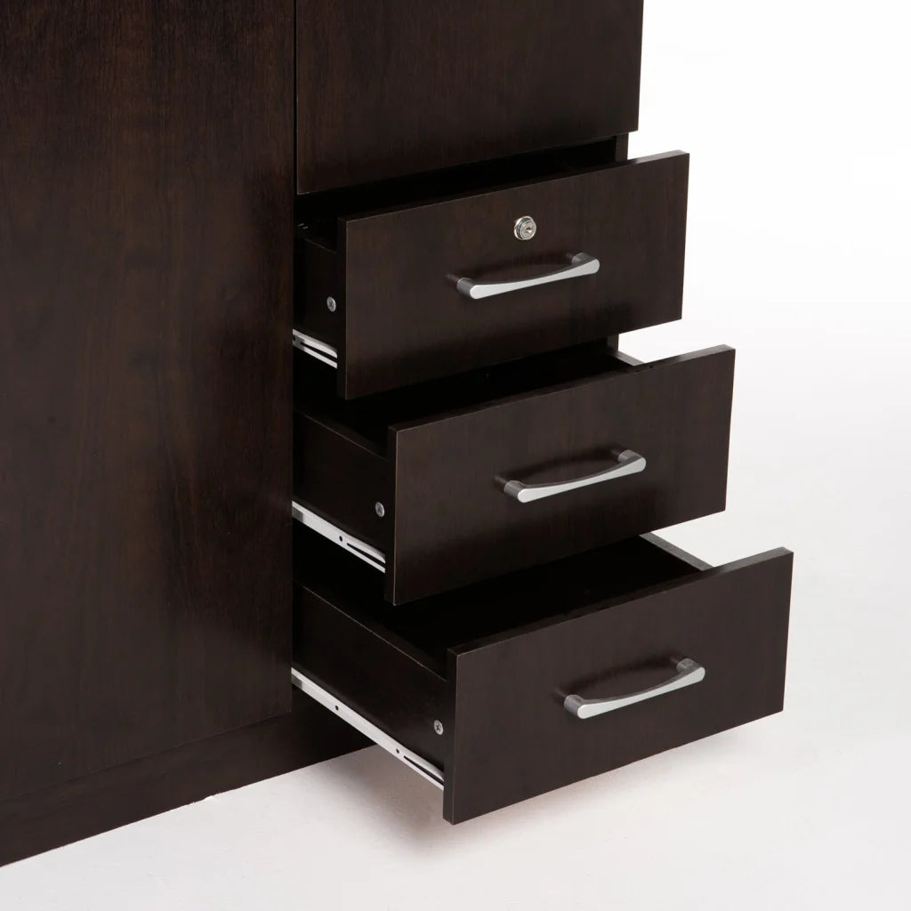 Flory 3 Door 3 Drawer Robe - Wenge