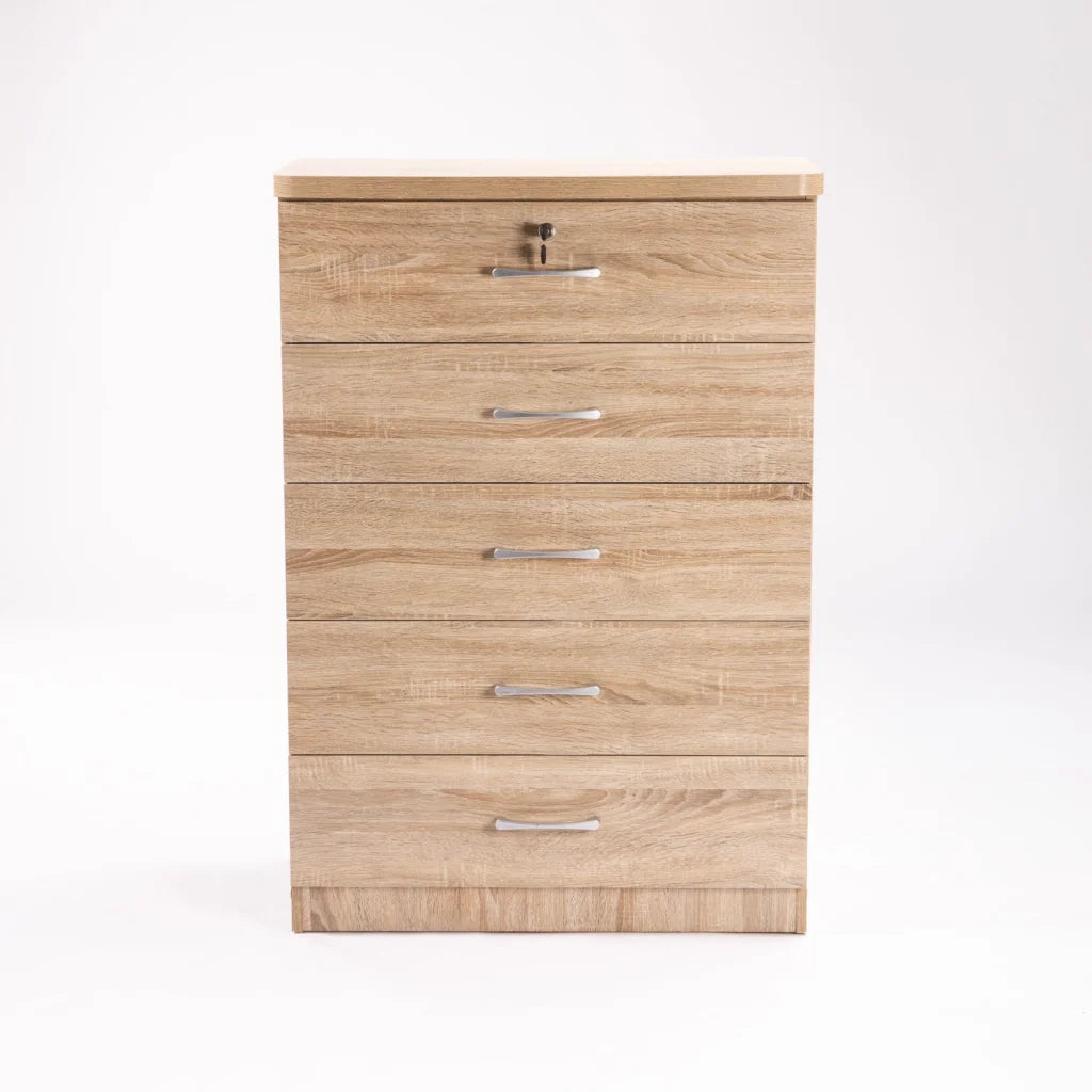 Barachiel 5 Drawer Chest - Oak