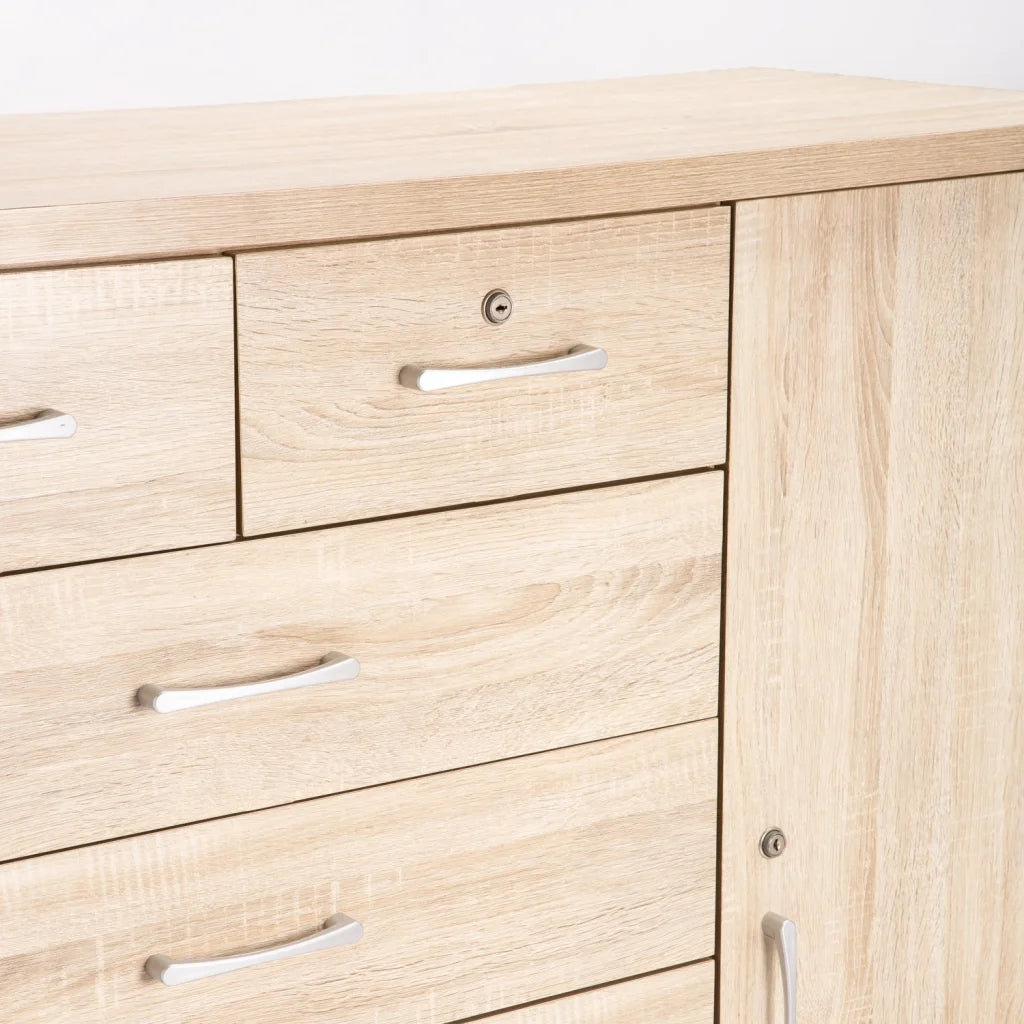 Haniel 7 Drawer 1 Door Chest - Oak