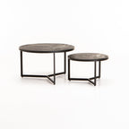 Anathi Set Of 2 70/50cm Solid Wood Coffee Table - Black