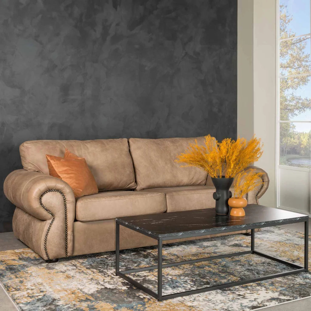 Siya 120x60cm Coffee Table - Black Marble