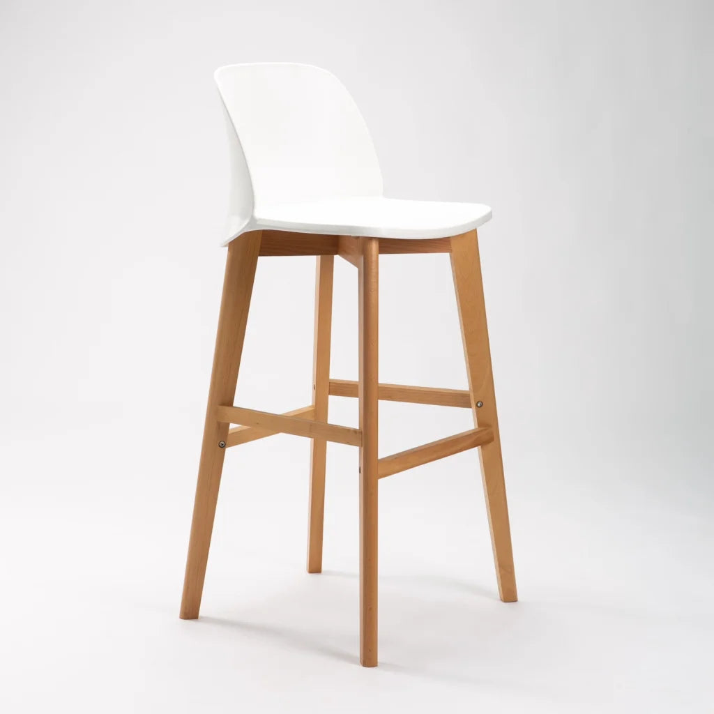 Chartreuse Luxury Wooden Leg Barstool