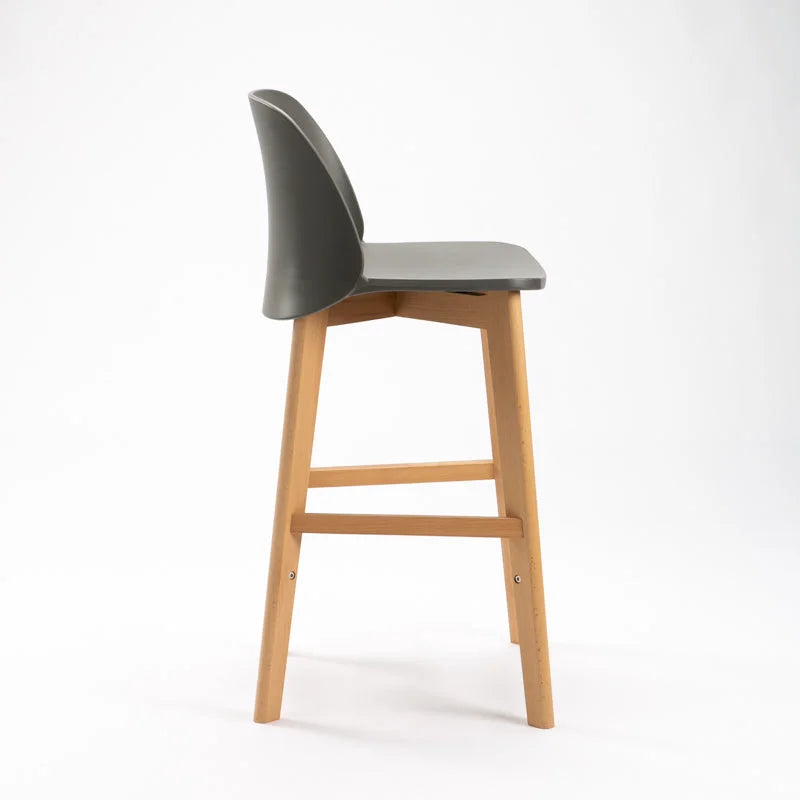 Chartreuse Wooden Leg Kitchen Stool - Grey