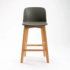 Chartreuse Wooden Leg Kitchen Stool - Grey